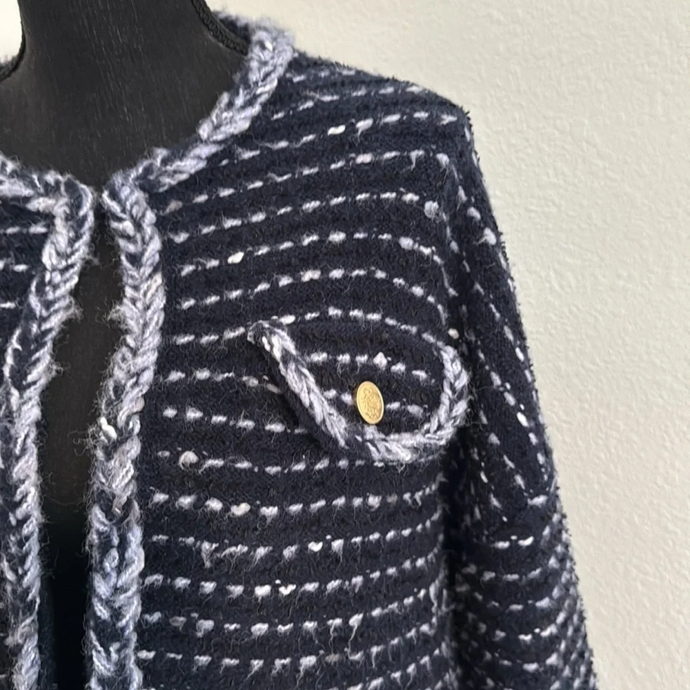 J. Crew Navy and Light Blue with Classic Tweed Lady Jacket - Picture 3 of 8